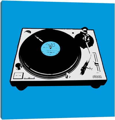 Turntable Blue Poster Canvas Art Print - Steez