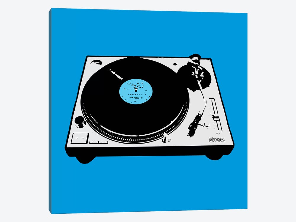 Turntable Blue Poster by Steez 1-piece Canvas Wall Art