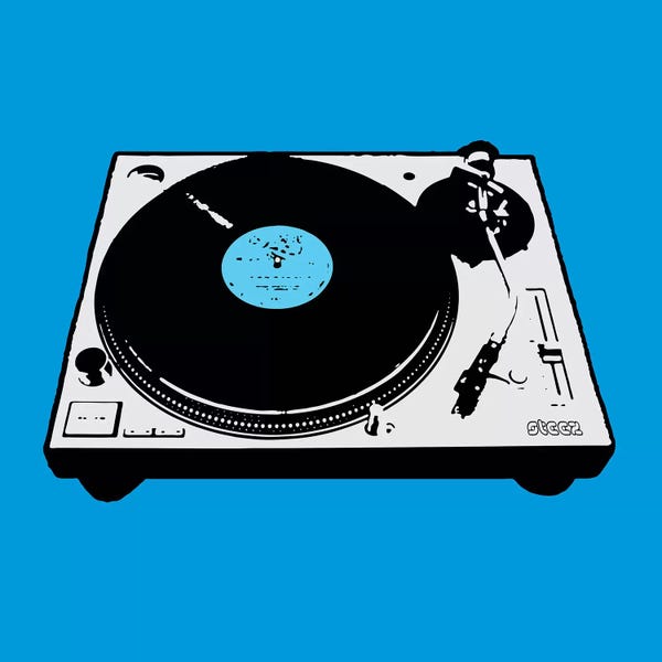 Media Formats: Turntable Blue Poster by Steez