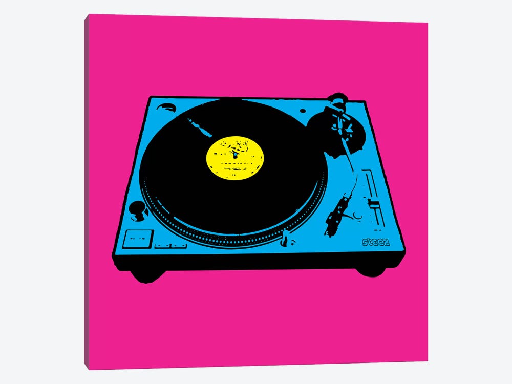 Turntable Pink Poster by Steez 1-piece Canvas Art Print