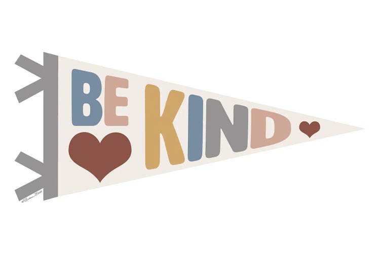 Be Kind Pennant by Susan Ball wall art