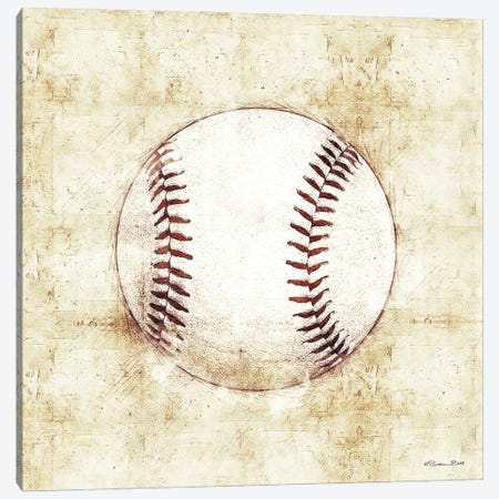 Baseball Sketch Canvas Print #SUB123} by Susan Ball Canvas Artwork