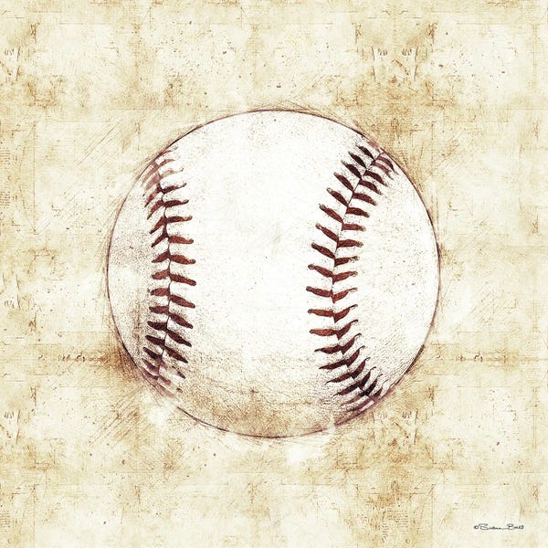 Kids Sports Art: Baseball Sketch by Susan Ball