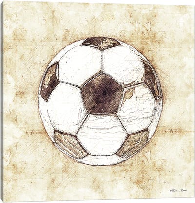 Soccer Sketch Canvas Art Print