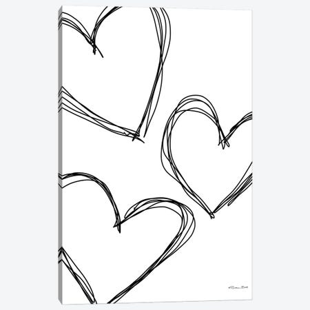 Doodle Hearts Canvas Print #SUB175} by Susan Ball Canvas Wall Art