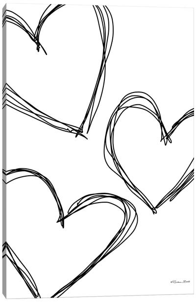Doodle Hearts Canvas Art Print