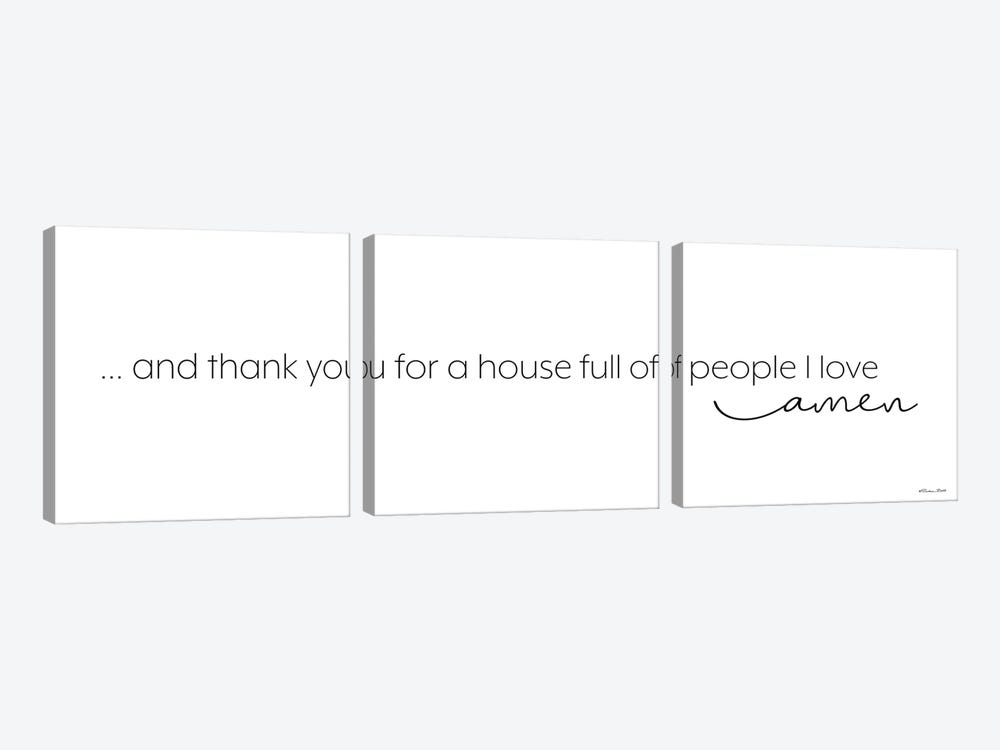 Thank You For A House Full Of People I Love by Susan Ball 3-piece Canvas Art Print