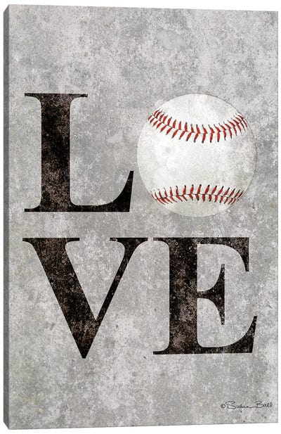 LOVE Baseball Canvas Art Print - Teamwork