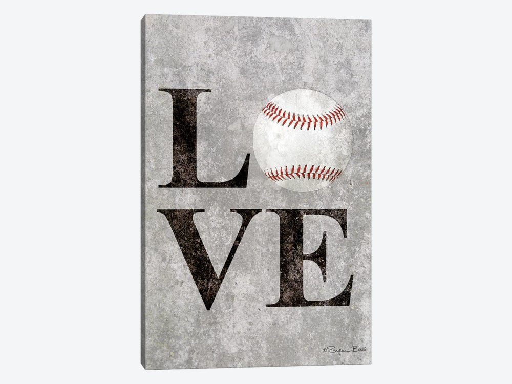 LOVE Baseball by Susan Ball 1-piece Canvas Art Print