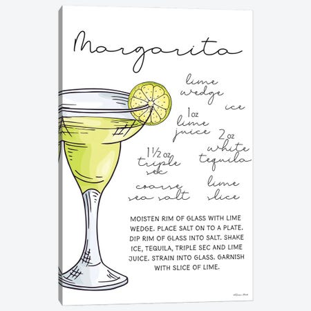 Margarita Recipe Canvas Print #SUB184} by Susan Ball Canvas Art Print