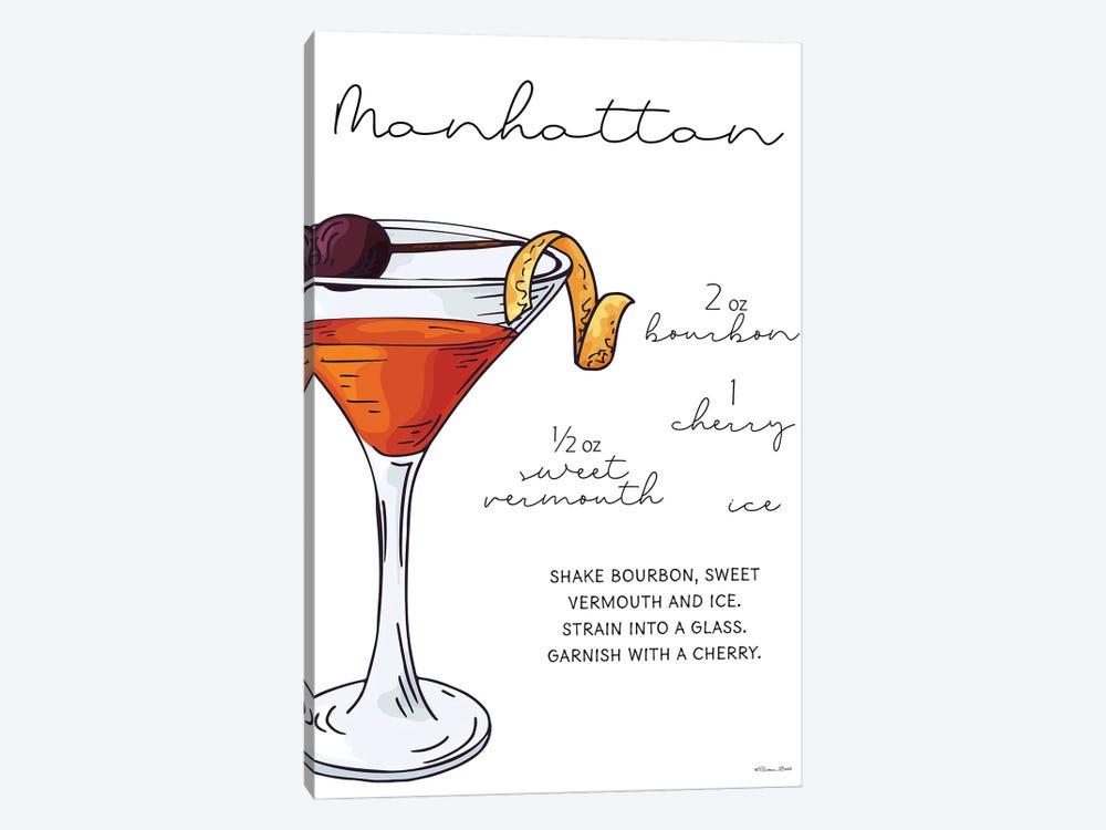 Manhattan Recipe by Susan Ball 1-piece Canvas Art Print