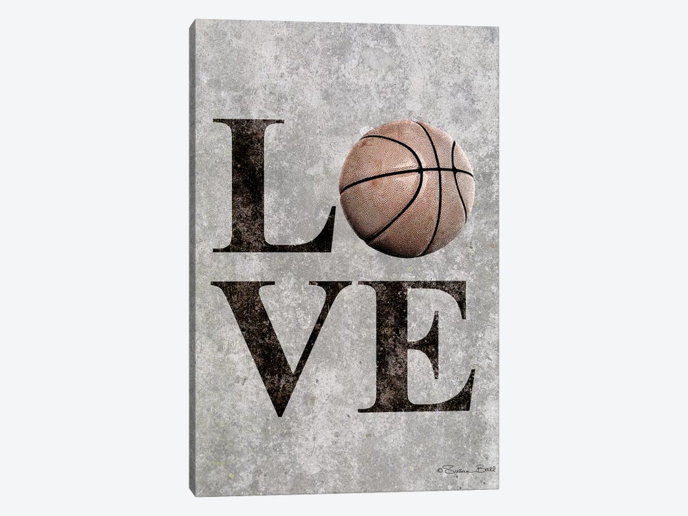 LOVE Basketball by Susan Ball 1-piece Canvas Wall Art