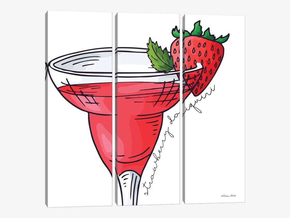 Strawberry Daiquiri by Susan Ball 3-piece Canvas Artwork