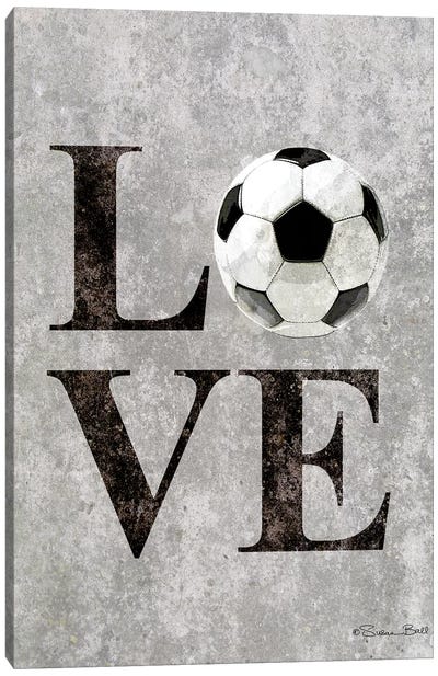 LOVE Soccer Canvas Art Print - Kids Sports Art
