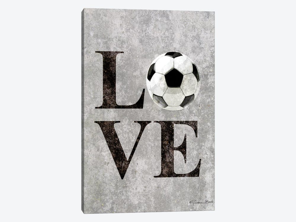 LOVE Soccer by Susan Ball 1-piece Art Print