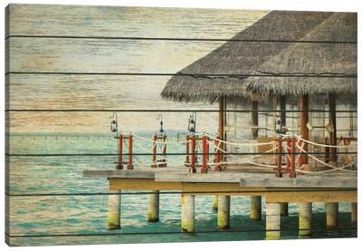 Vintage Beach Hut  Canvas Art Print