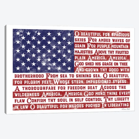 America the Beautiful Flag Canvas Print #SUB98} by Susan Ball Canvas Print