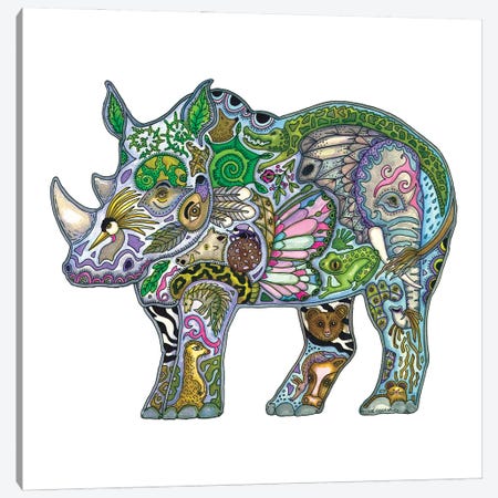 Rhino Canvas Print #SUC101} by Sue Coccia Canvas Print