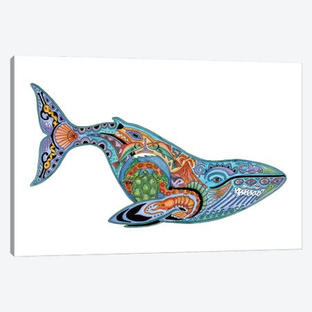 Blue Whale Canvas Print #SUC10} by Sue Coccia Canvas Art