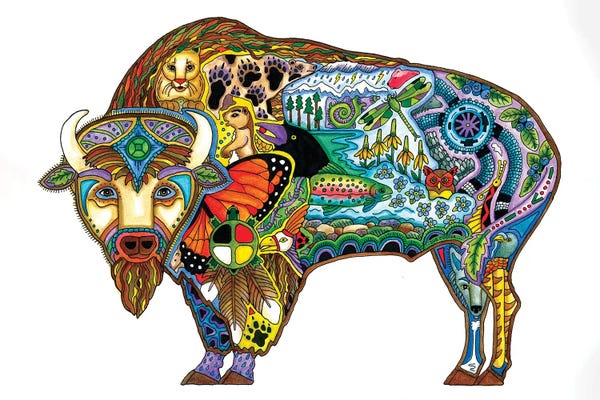 Embellished Animals: Bison by Sue Coccia