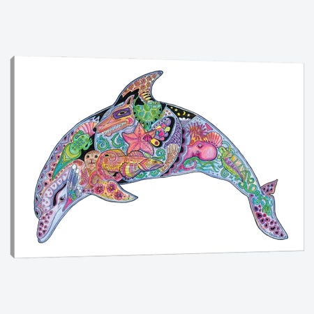 Dolphin Canvas Print #SUC21} by Sue Coccia Canvas Art Print