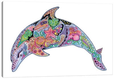 Dolphin Canvas Art Print - Ladybug Art