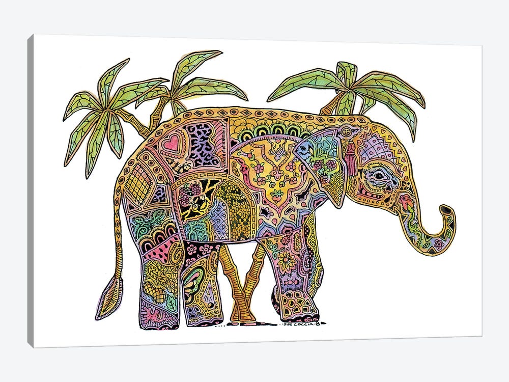 Elephant by Sue Coccia 1-piece Canvas Art Print