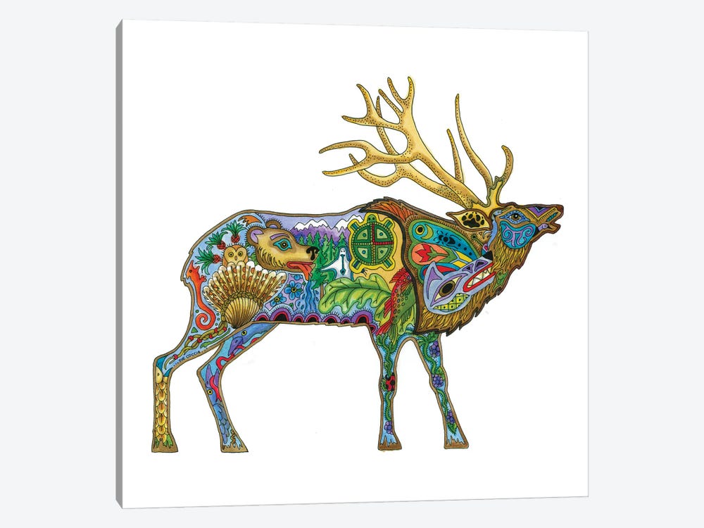 Elk by Sue Coccia 1-piece Canvas Artwork