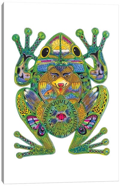 Frog Canvas Art Print - Ladybug Art