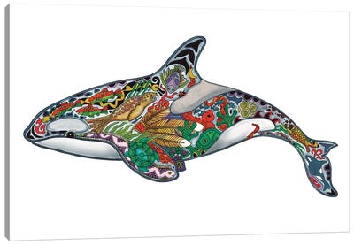 Granny Orca Canvas Art Print - Whale Art