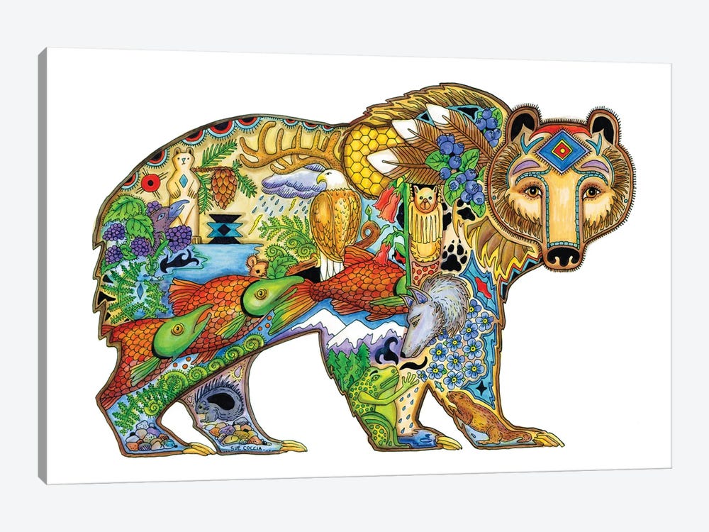 Grizzly by Sue Coccia 1-piece Art Print