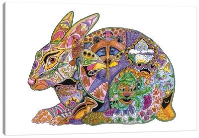 Hare Canvas Art Print - Ladybug Art