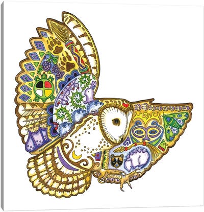 Barn Owl Canvas Art Print - Ladybug Art