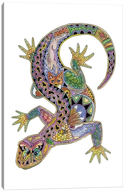 Lizard Canvas Art Print - Ladybug Art