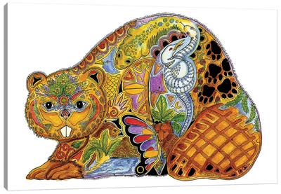 Beaver Canvas Art Print - Ladybug Art