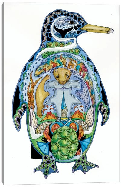 Penguin Canvas Art Print - Sue Coccia