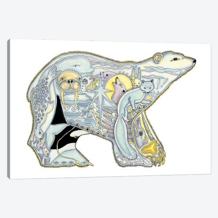 Polar Bear Canvas Print #SUC64} by Sue Coccia Canvas Artwork