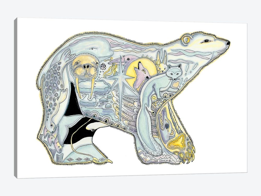 Polar Bear by Sue Coccia 1-piece Canvas Art