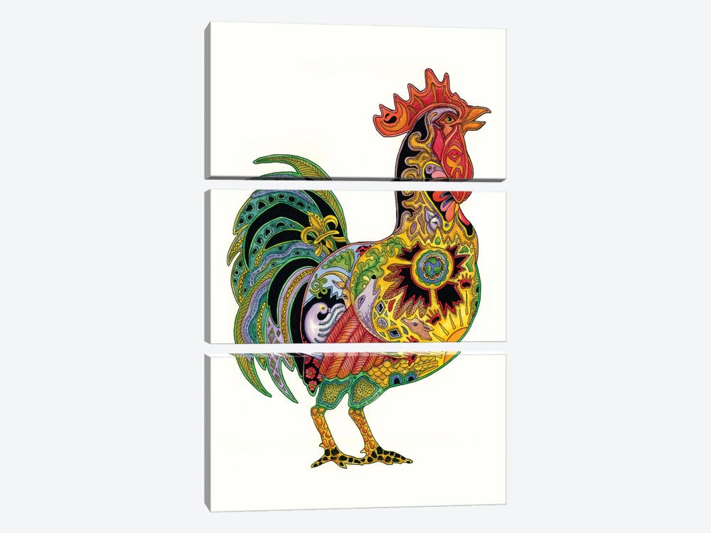 Rooster by Sue Coccia 3-piece Canvas Art Print