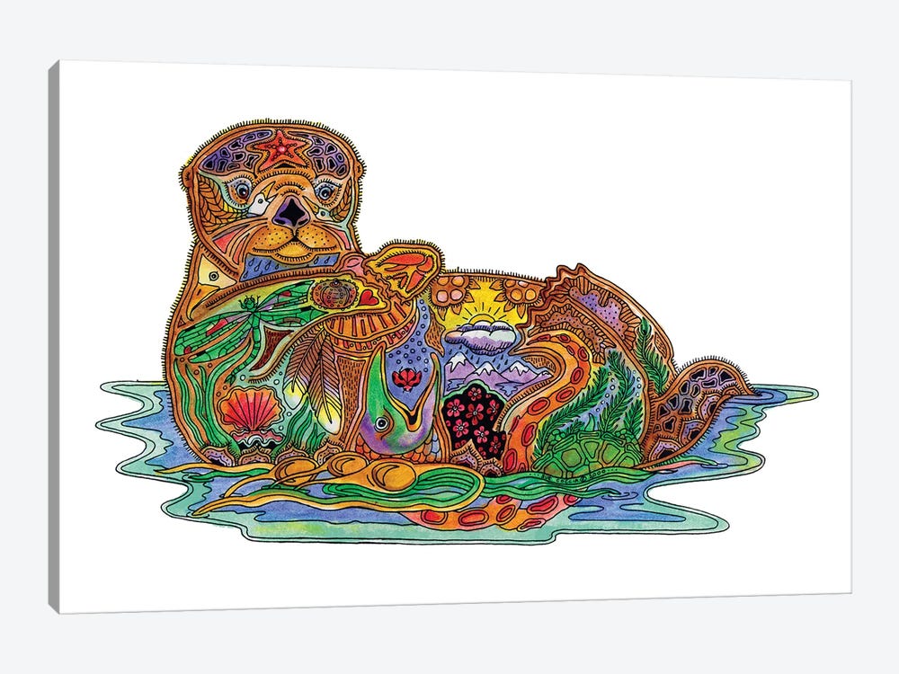 Sea Otter by Sue Coccia 1-piece Canvas Artwork