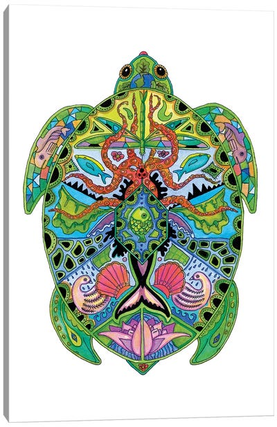Sea Turtle Canvas Art Print - Ladybug Art