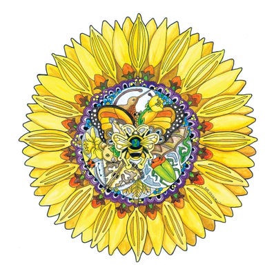 Sunflower by Sue Coccia multi panel art