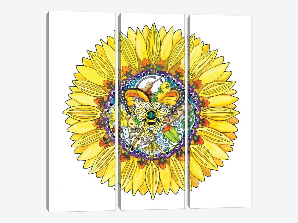 Sunflower by Sue Coccia 3-piece Canvas Print