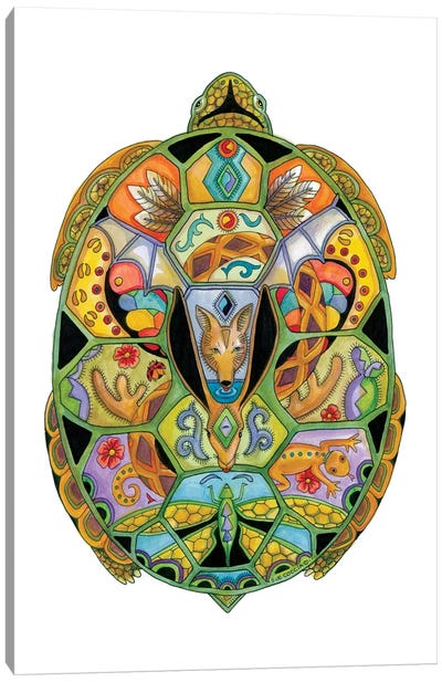 Tortoise Canvas Art Print - Ladybug Art