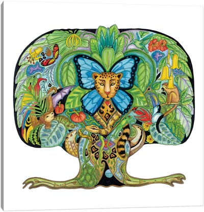 Tree Of Life Canvas Art Print - Jaguar Art