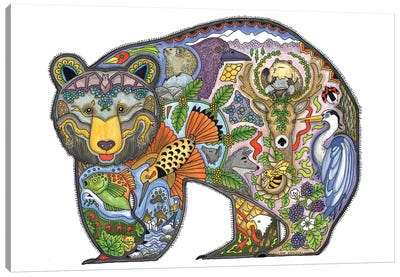 Black Bear Canvas Art Print - Embellished Animals