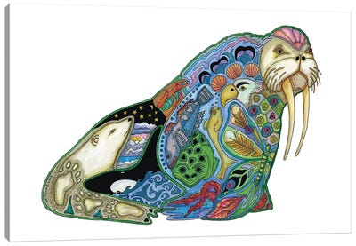 Walrus Canvas Art Print - Ladybug Art