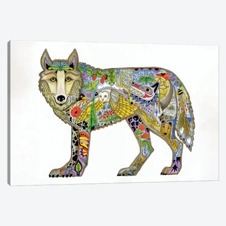 Wolf Standing Canvas Print #SUC92} by Sue Coccia Canvas Art