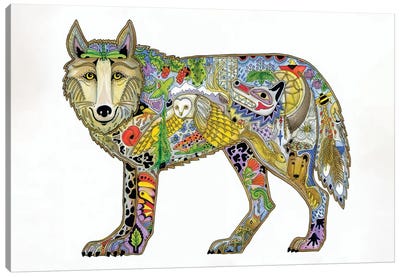 Wolf Standing Canvas Art Print - Wolf Art
