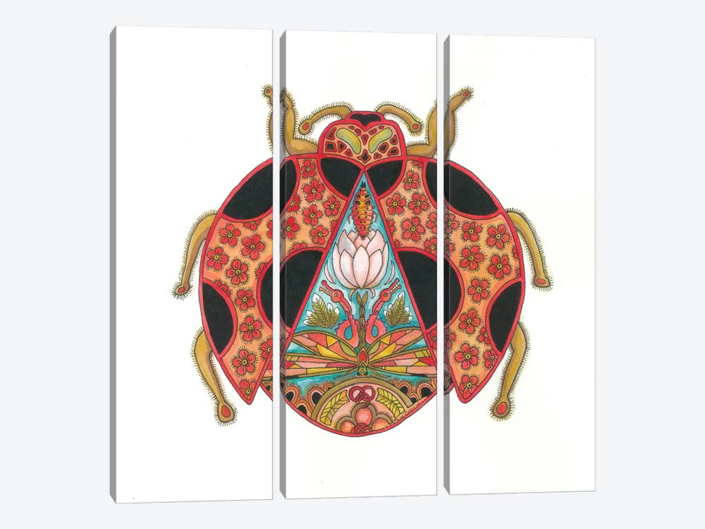 Ladybug by Sue Coccia 3-piece Canvas Print